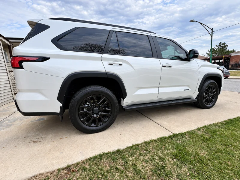 A white Toyota Sequoia tinted by Beast Auto Tints