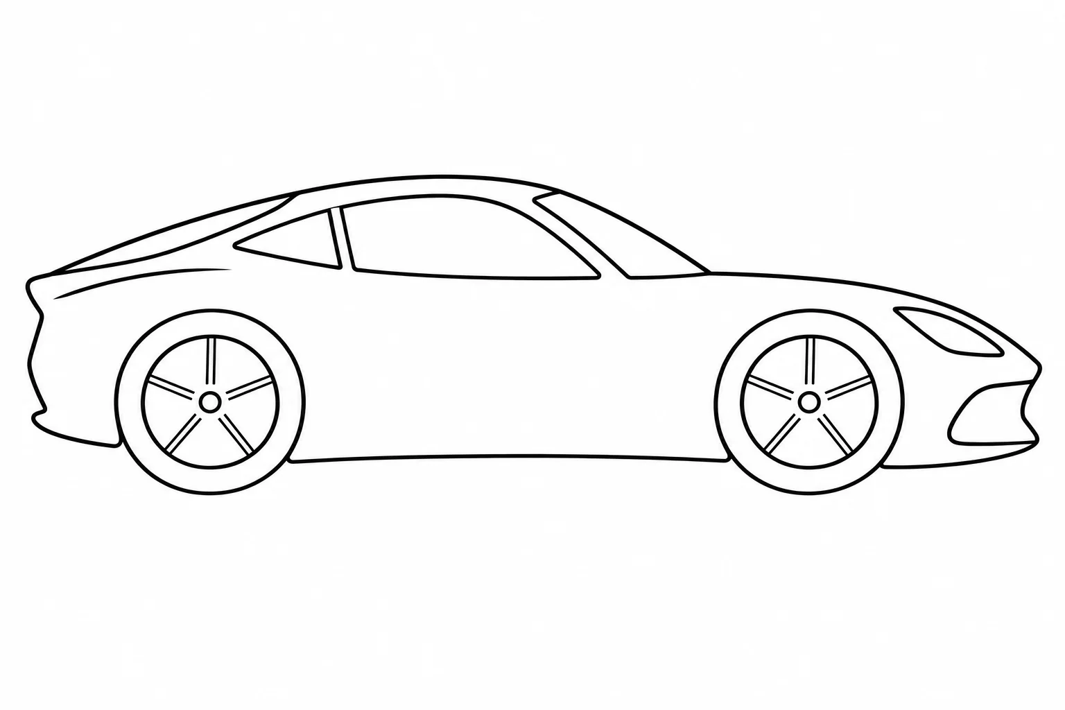 Line drawing of a sports coupe from the side, its windows numbered to match the tint law table