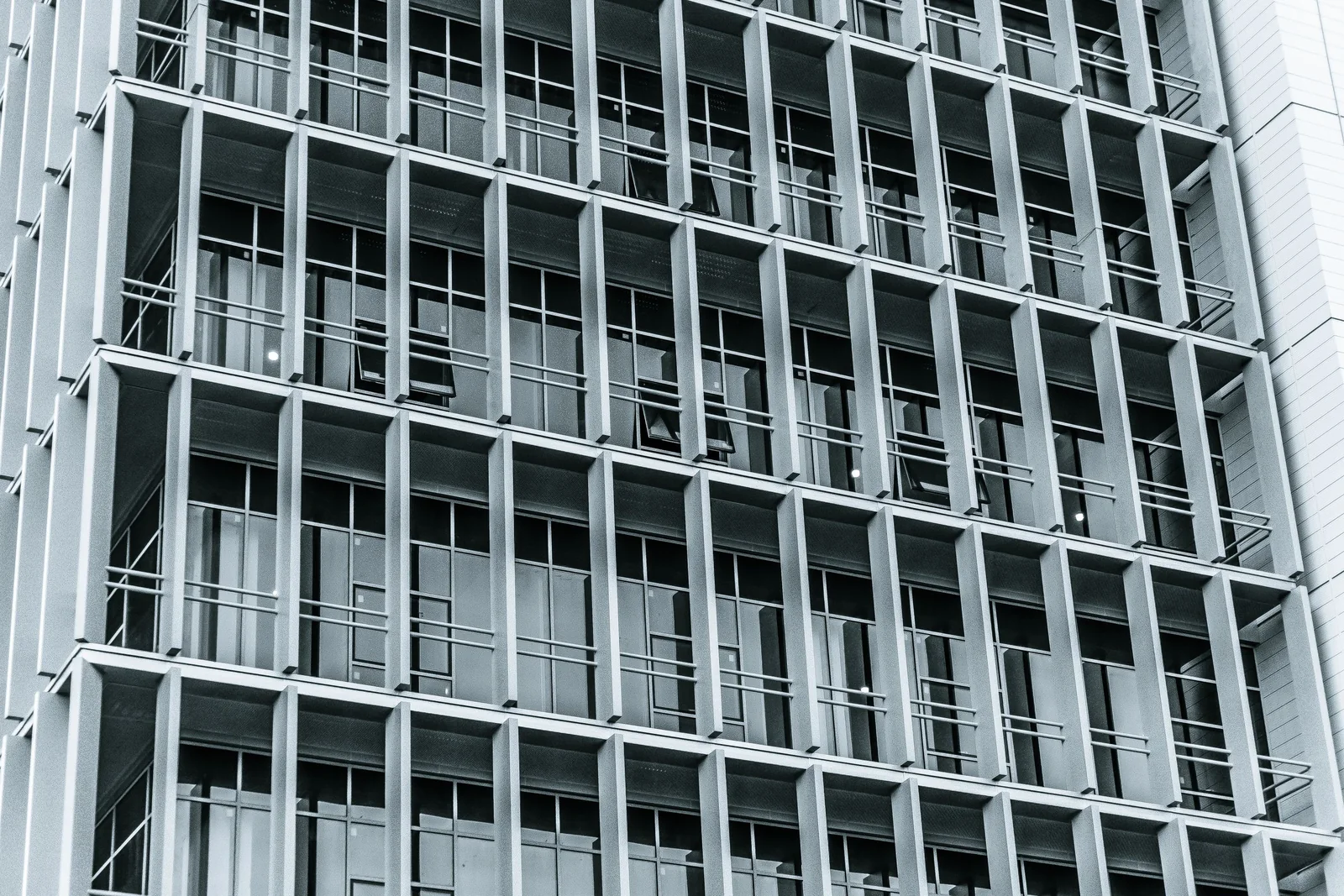 Glass and steel office building