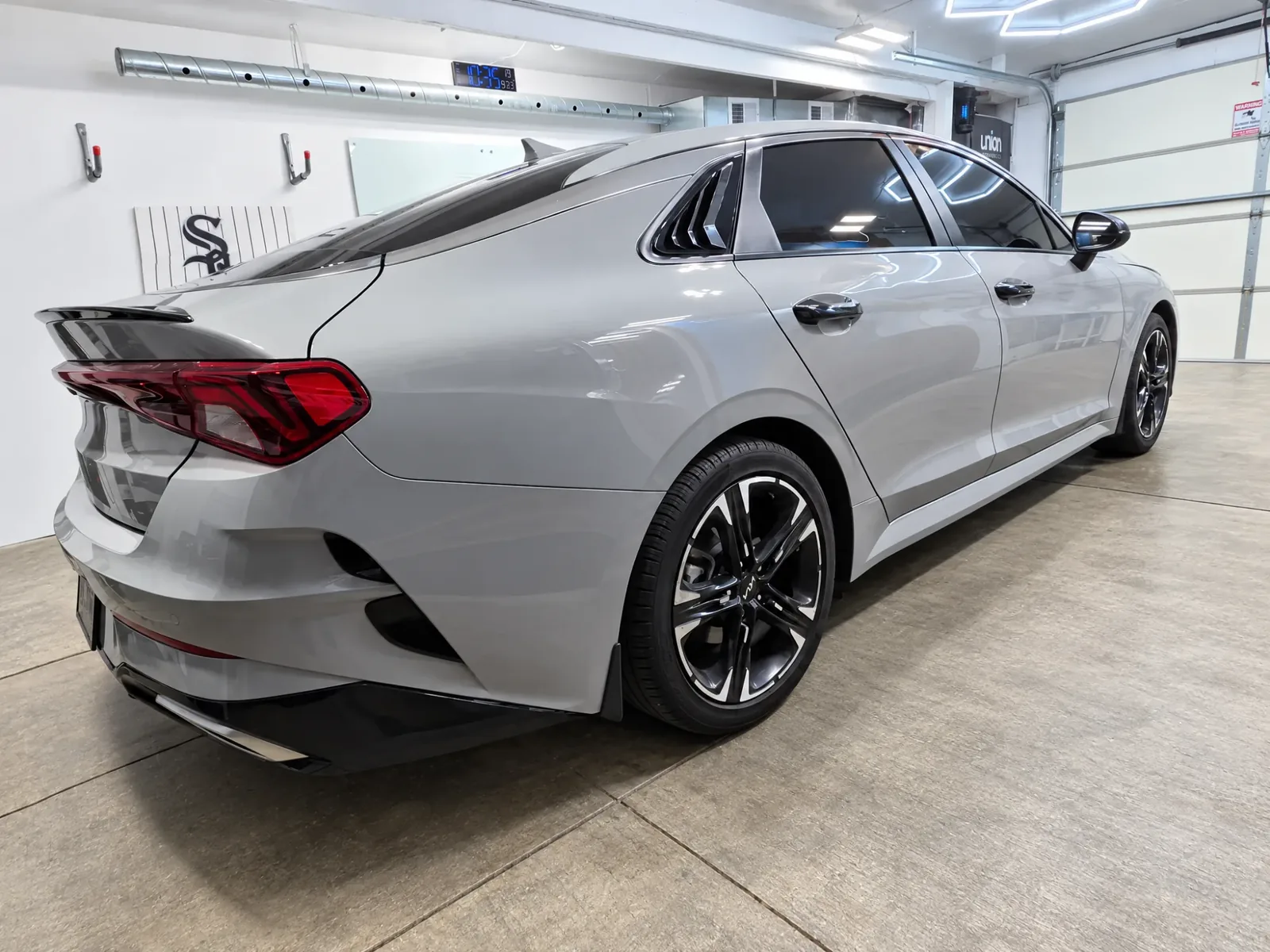 Gray Kia K5 with tinted windows, tinted by Beast Auto Tints